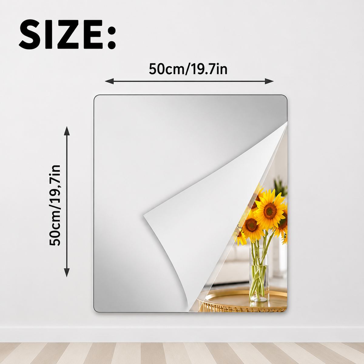 Self-Adhesive PET Mirror Film for Smooth Indoor Surfaces