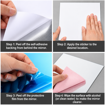 Self-Adhesive PET Mirror Film for Smooth Indoor Surfaces