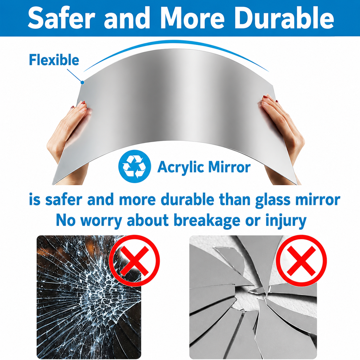 Self-Adhesive PET Mirror Film for Smooth Indoor Surfaces