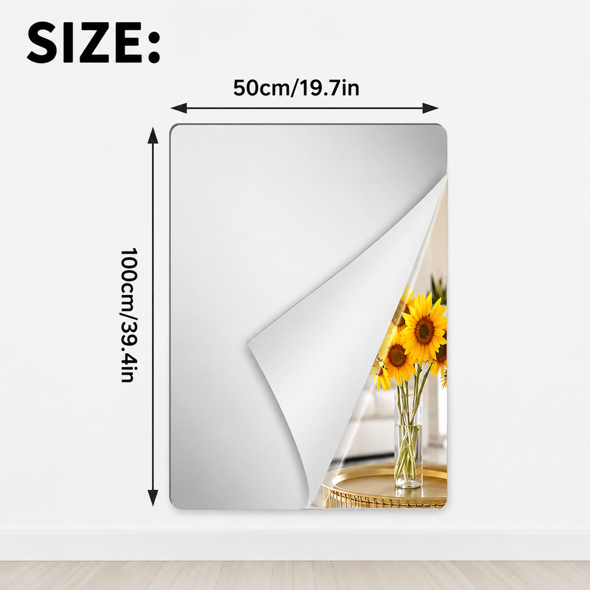 Self-Adhesive PET Mirror Film for Smooth Indoor Surfaces