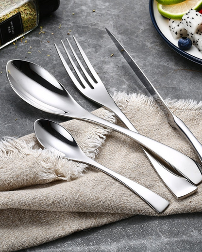 Stainless Steel Cutlery Set with Polished Finish and Ergonomic Design