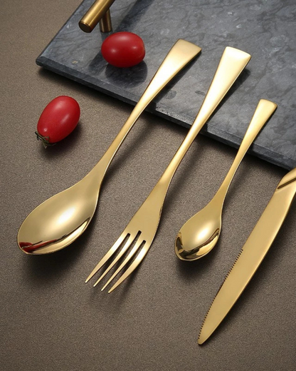 Stainless Steel Cutlery Set with Polished Finish and Ergonomic Design