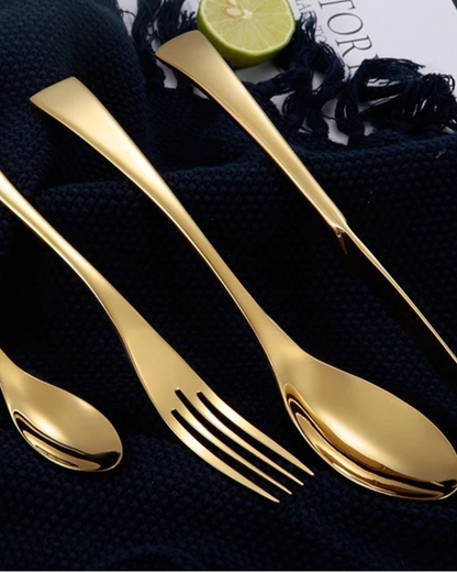 Stainless Steel Cutlery Set with Polished Finish and Ergonomic Design