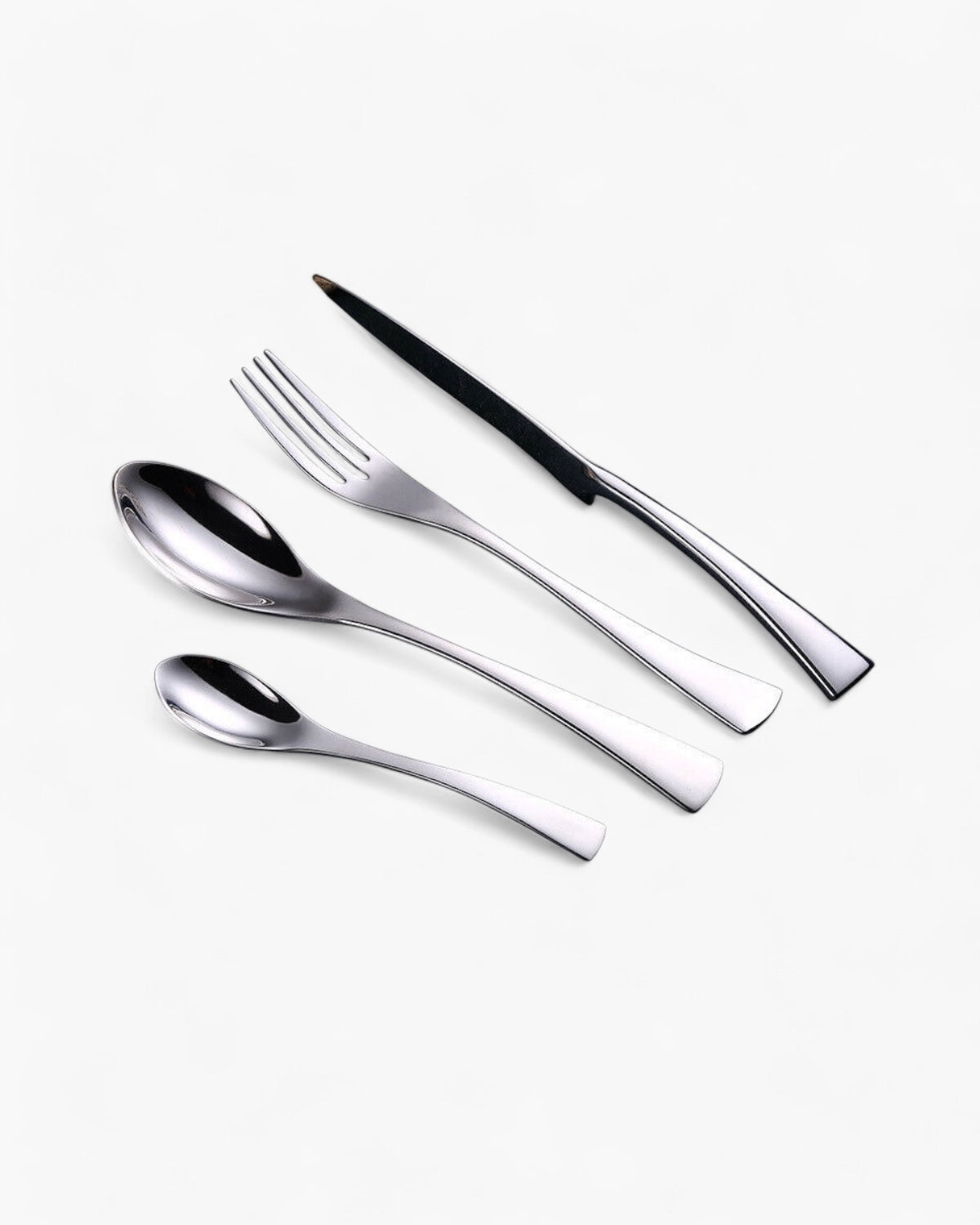 Stainless Steel Cutlery Set with Polished Finish and Ergonomic Design