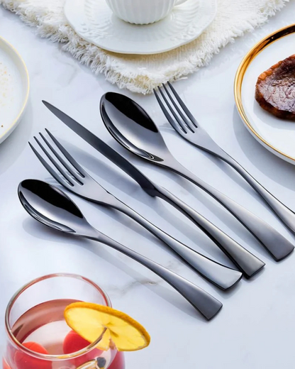 Stainless Steel Cutlery Set with Polished Finish and Ergonomic Design