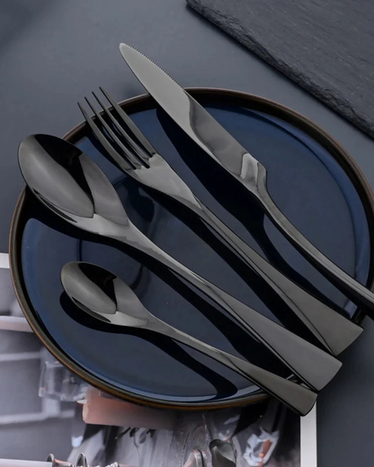 Stainless Steel Cutlery Set with Polished Finish and Ergonomic Design