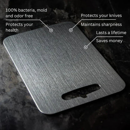 Stainless Steel Cutting Board with Non-Porous Antibacterial Surface