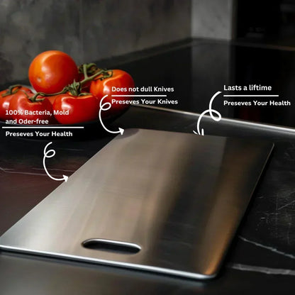 Stainless Steel Cutting Board with Non-Porous Antibacterial Surface