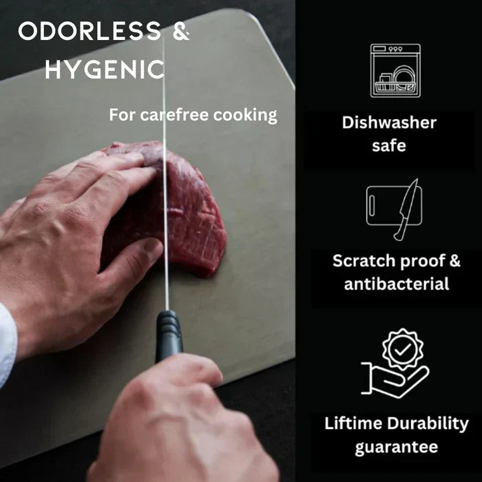 Stainless Steel Cutting Board with Non-Porous Antibacterial Surface