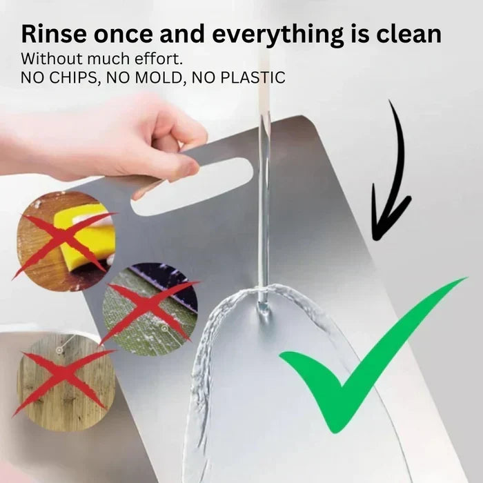 Stainless Steel Cutting Board with Non-Porous Antibacterial Surface