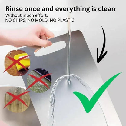 Stainless Steel Cutting Board with Non-Porous Antibacterial Surface