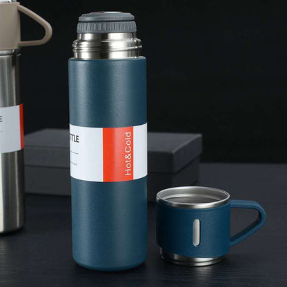 Stainless Steel Thermos - 500 ml Insulated Flask with Cup Lid