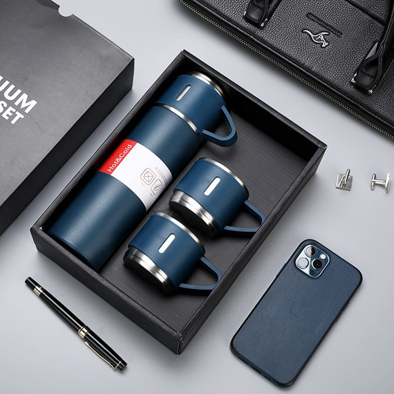 Stainless Steel Thermos - 500 ml Insulated Flask with Cup Lid