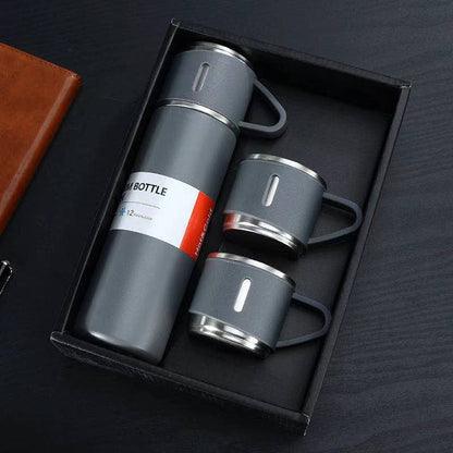 Stainless Steel Thermos - 500 ml Insulated Flask with Cup Lid
