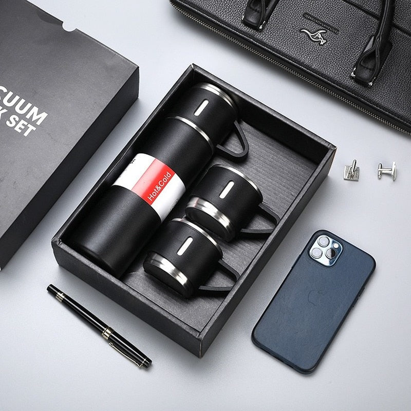 Stainless Steel Thermos - 500 ml Insulated Flask with Cup Lid