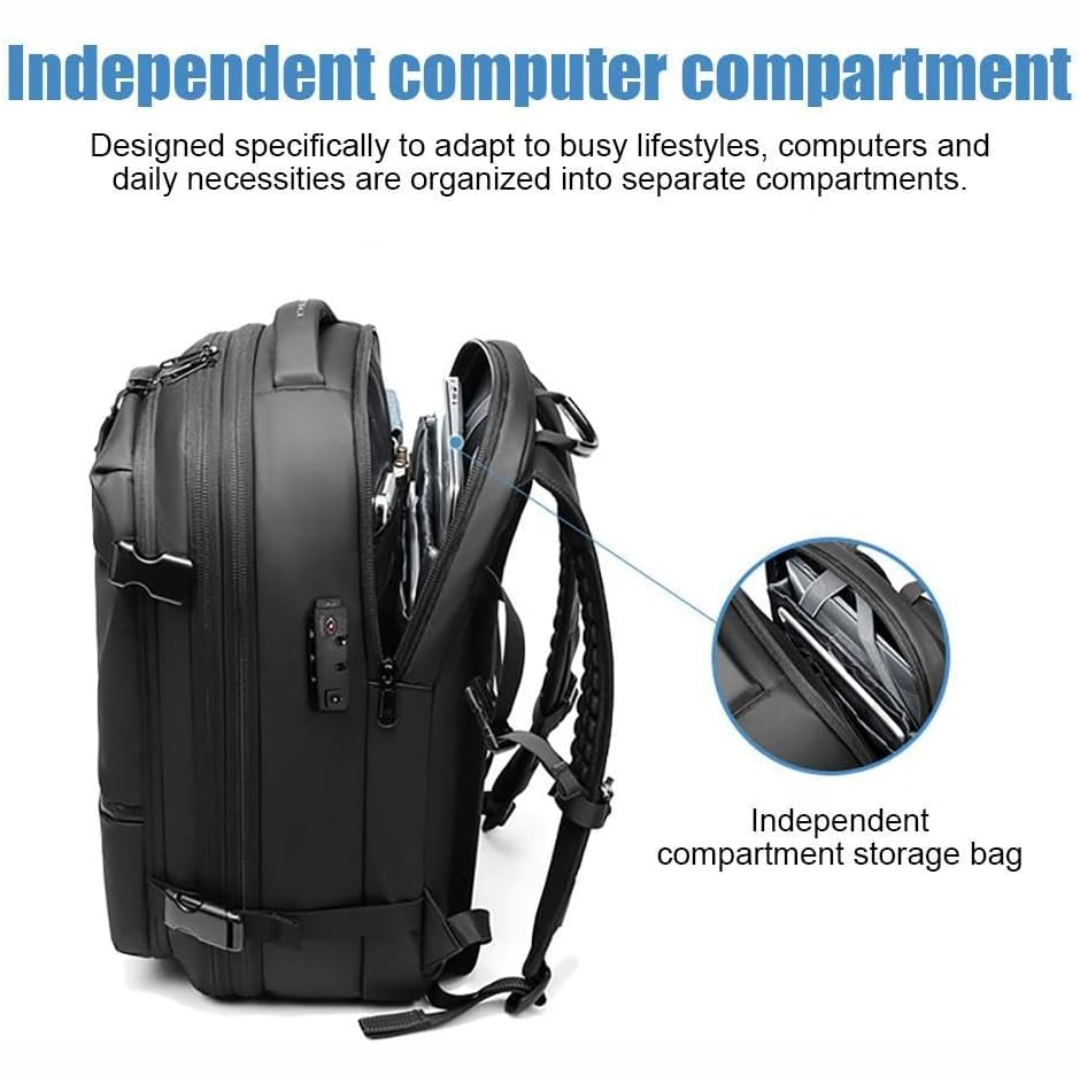 Structured 60L Compression Rucksack with Expandable Storage