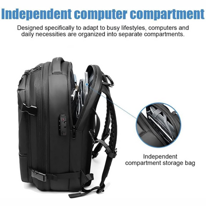 Structured 60L Compression Rucksack with Expandable Storage