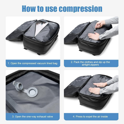 Structured 60L Compression Rucksack with Expandable Storage
