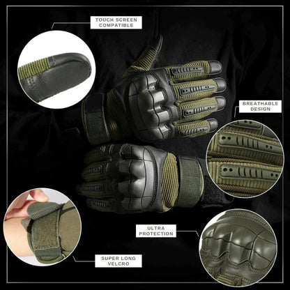 Tactical Gloves with Kevlar and Leather, Water Repellent Non Slip Grip