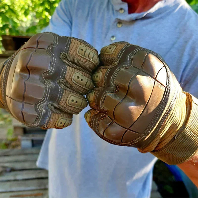 Tactical Gloves with Kevlar and Leather, Water Repellent Non Slip Grip