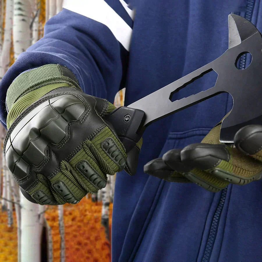 Tactical Gloves with Kevlar and Leather, Water Repellent Non Slip Grip