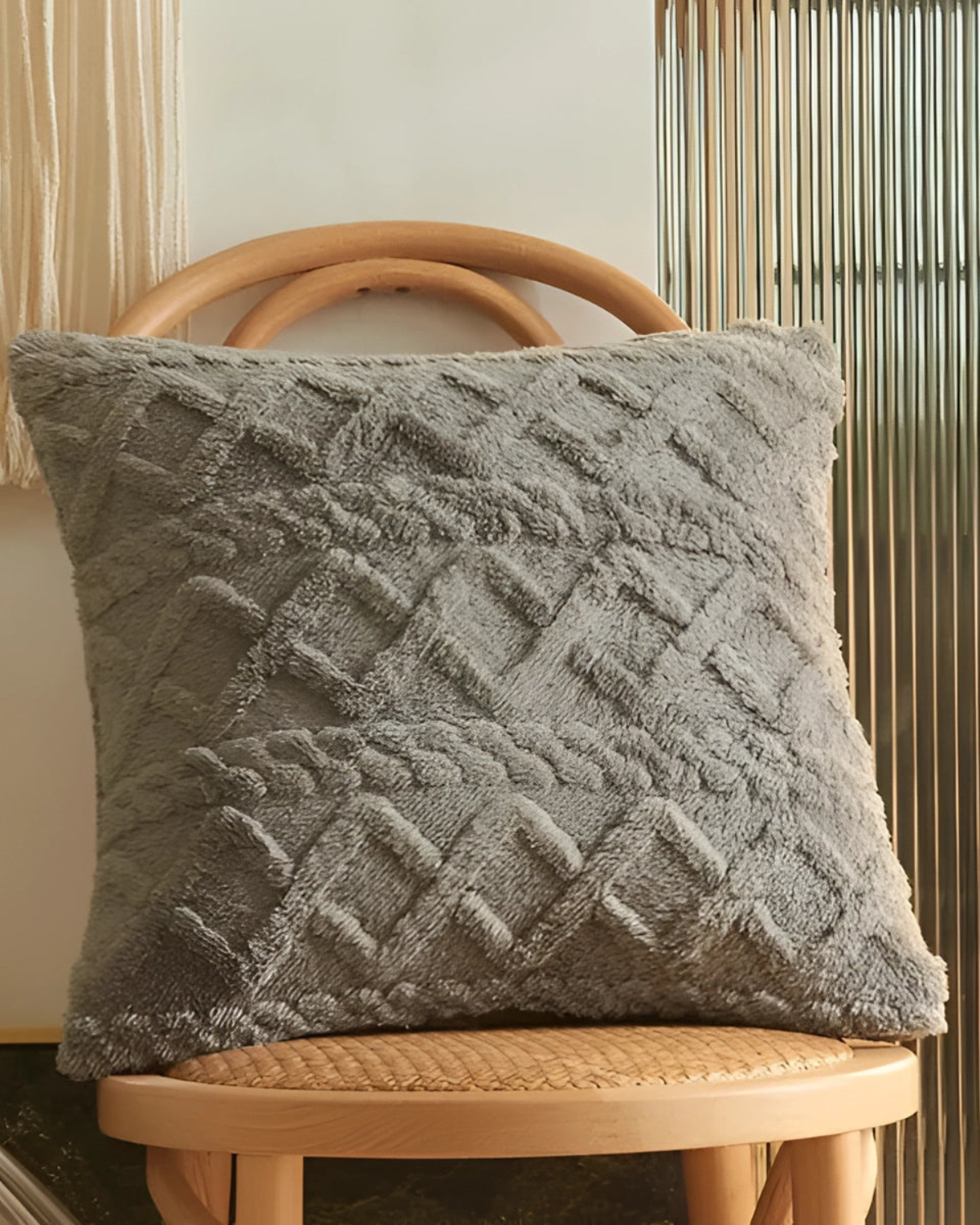 Textured Geometric Cushion Cover for Modern Interiors