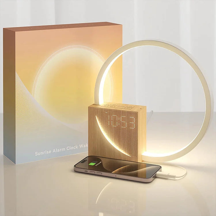 Touch-Control Bedside Lamp with Alarm Clock Function and Adjustable Brightness