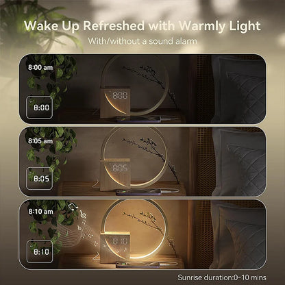 Touch-Control Bedside Lamp with Alarm Clock Function and Adjustable Brightness