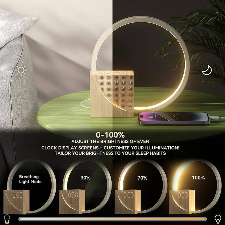 Touch-Control Bedside Lamp with Alarm Clock Function and Adjustable Brightness