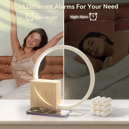 Touch-Control Bedside Lamp with Alarm Clock Function and Adjustable Brightness