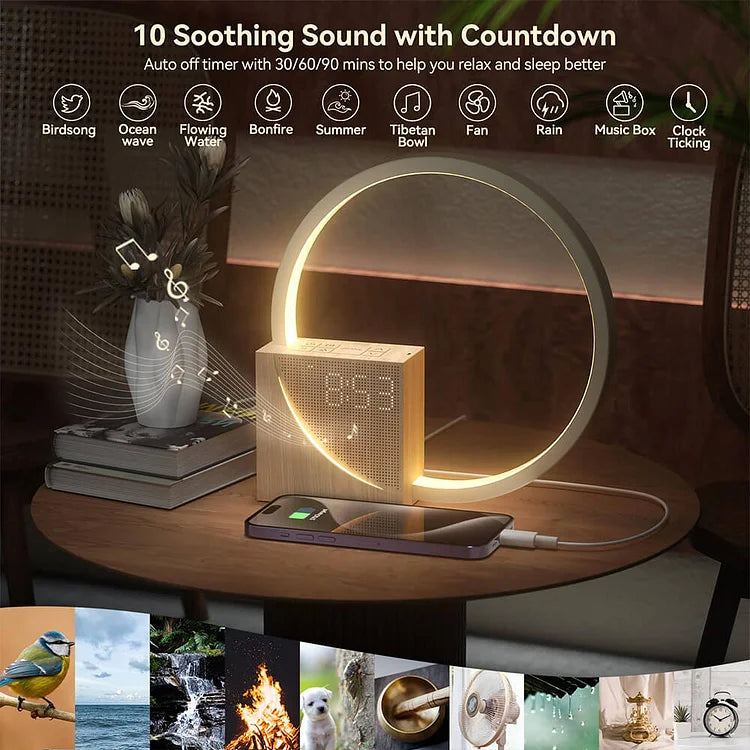 Touch-Control Bedside Lamp with Alarm Clock Function and Adjustable Brightness