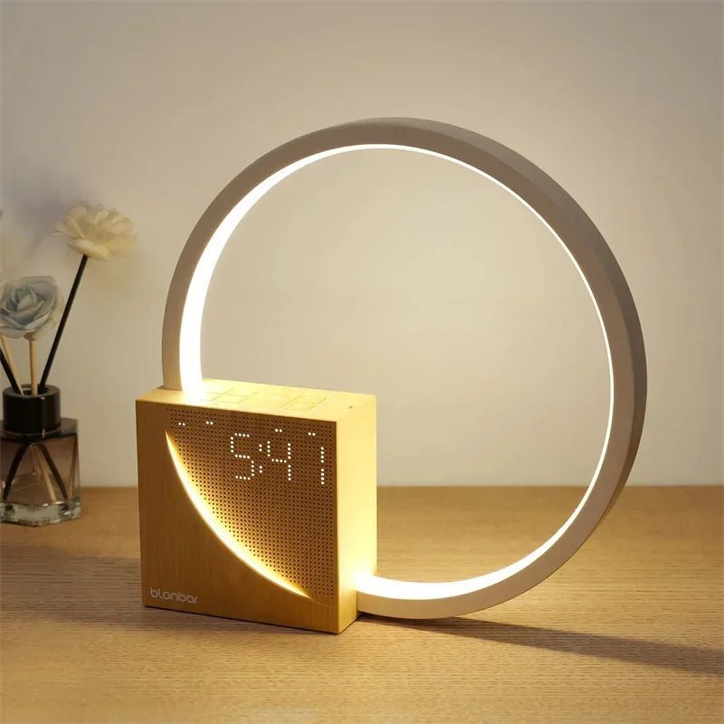 Touch-Control Bedside Lamp with Alarm Clock Function and Adjustable Brightness