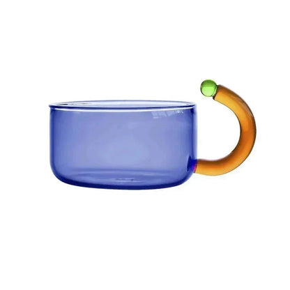 Translucent Borosilicate Glass Kettle and Mug Set with Built-In Filter