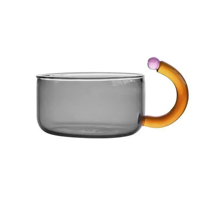 Translucent Borosilicate Glass Kettle and Mug Set with Built-In Filter