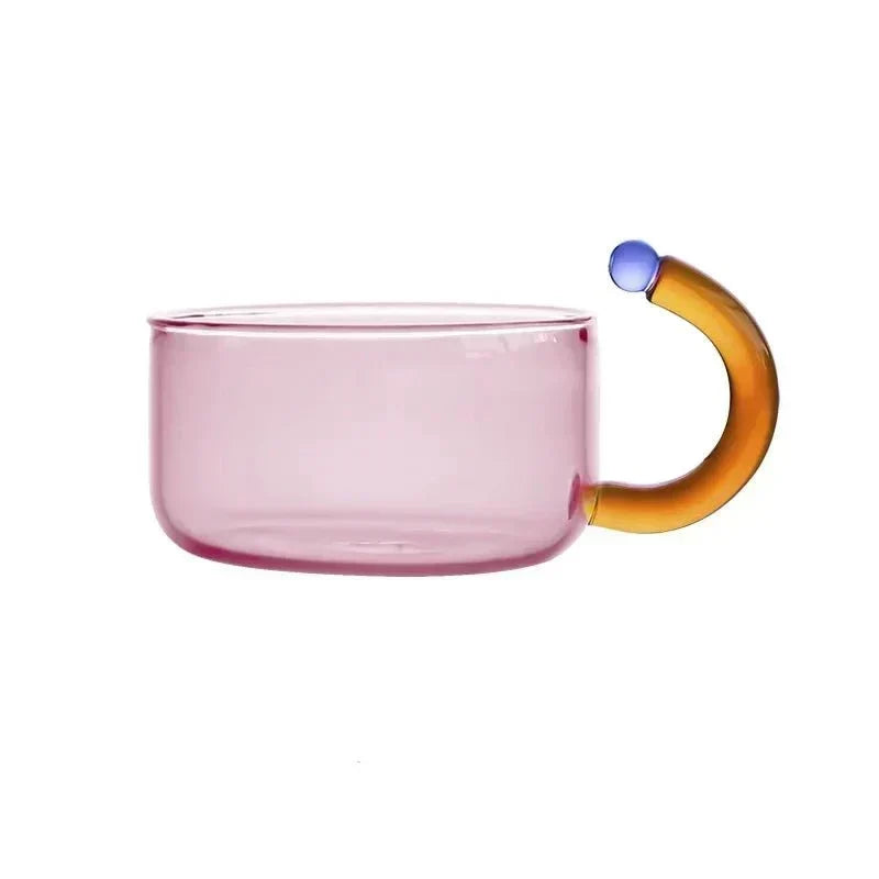 Translucent Borosilicate Glass Kettle and Mug Set with Built-In Filter