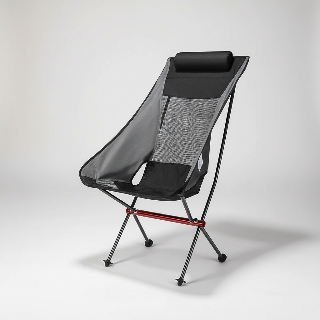 Ultralight Folding High-Back Camping Chair with Breathable Mesh