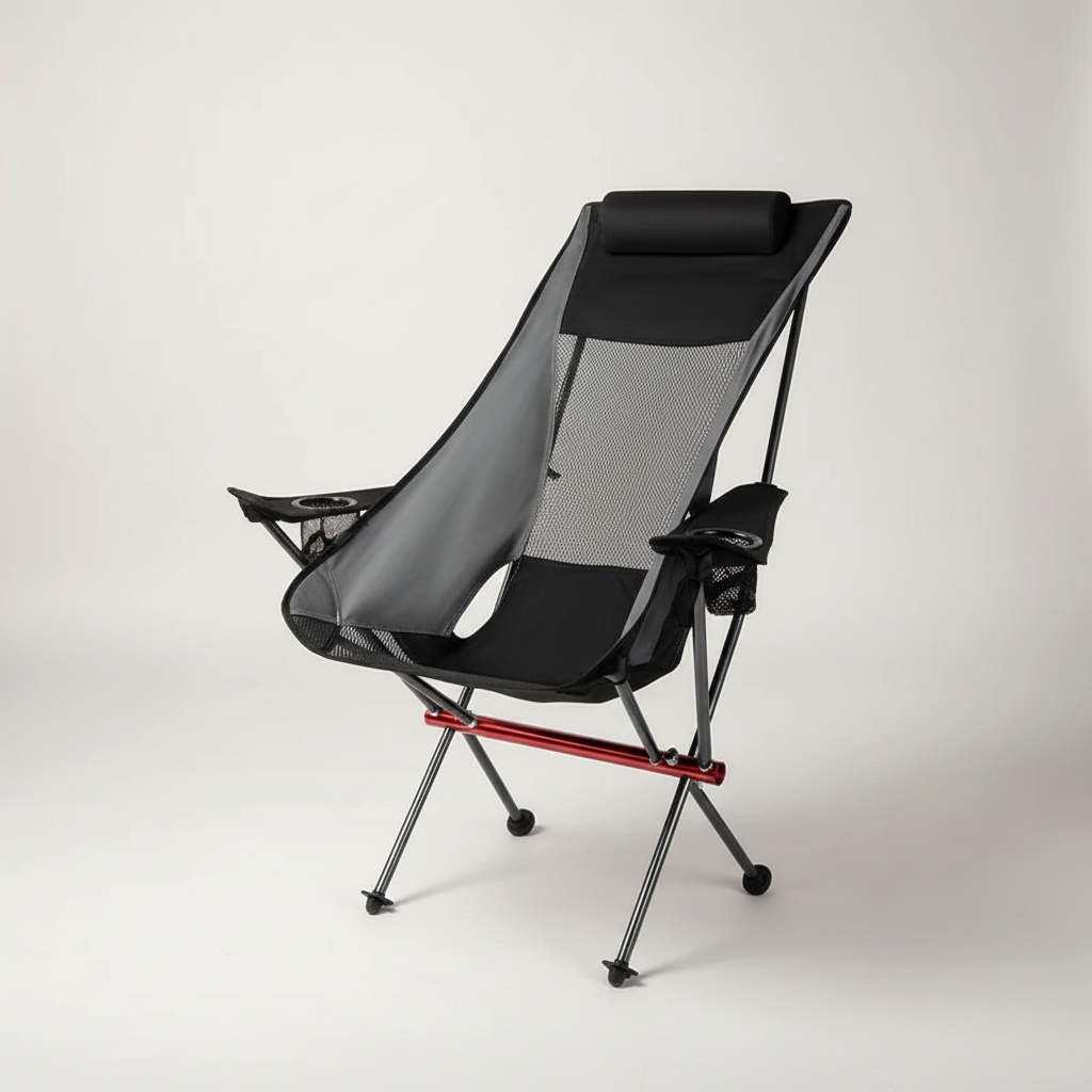 Ultralight Folding High-Back Camping Chair with Breathable Mesh