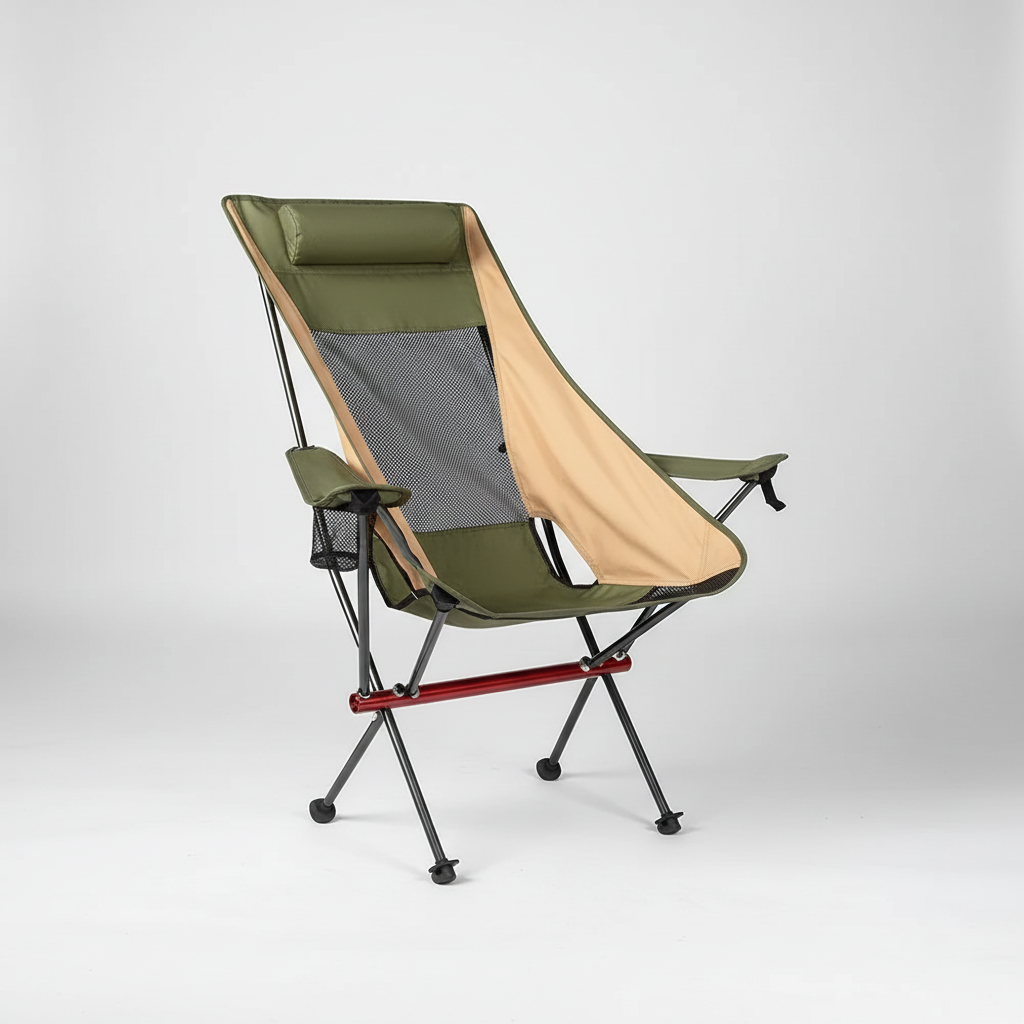 Ultralight Folding High-Back Camping Chair with Breathable Mesh