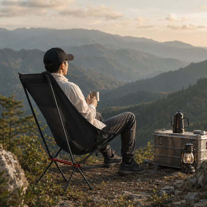 Ultralight Folding High-Back Camping Chair with Breathable Mesh