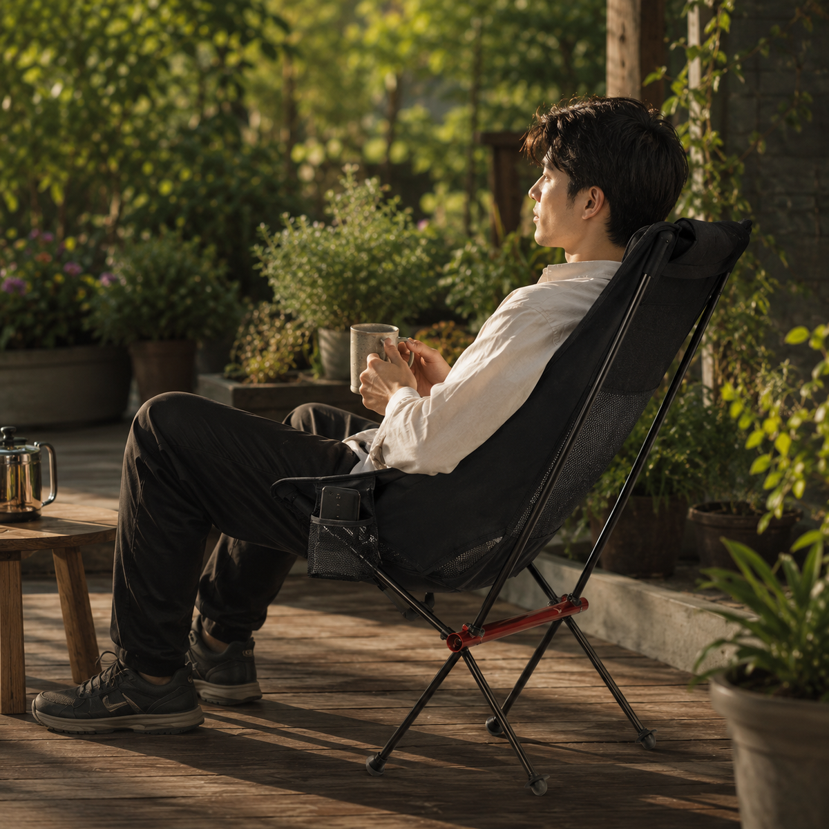 Ultralight Folding High-Back Camping Chair with Breathable Mesh
