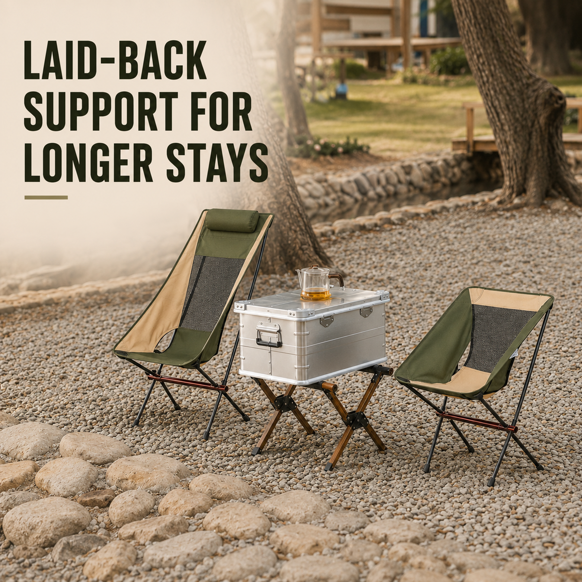 Ultralight Folding High-Back Camping Chair with Breathable Mesh