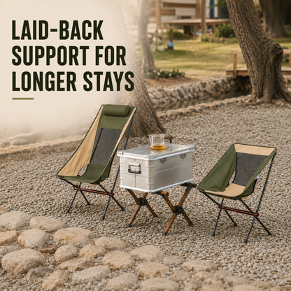 Ultralight Folding High-Back Camping Chair with Breathable Mesh