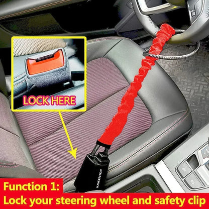 Universal Steering Wheel Lock with Seatbelt Protection