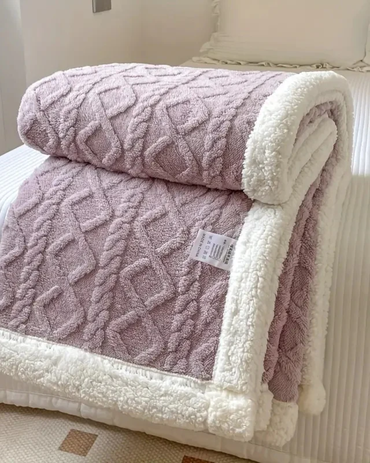 Velvety Soft Throw Blanket with Subtle Striped Design