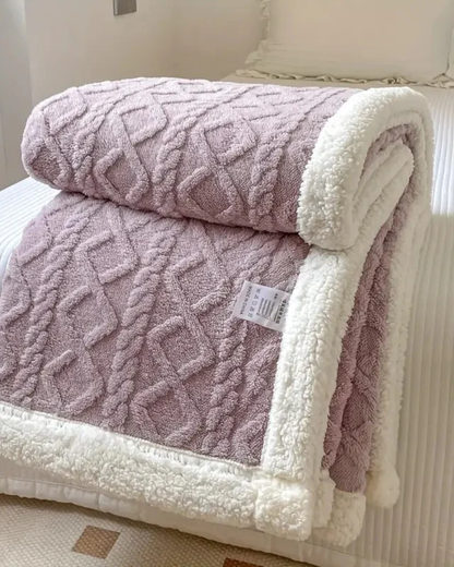 Velvety Soft Throw Blanket with Subtle Striped Design