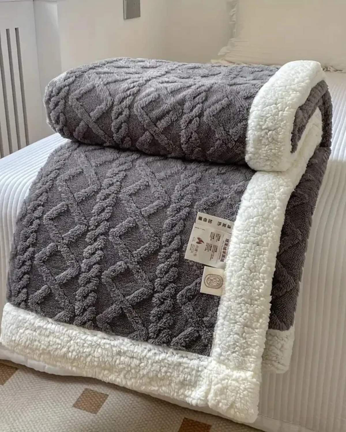 Velvety Soft Throw Blanket with Subtle Striped Design