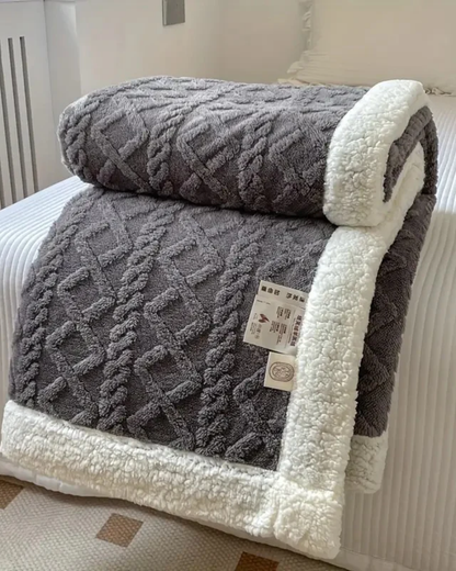Velvety Soft Throw Blanket with Subtle Striped Design