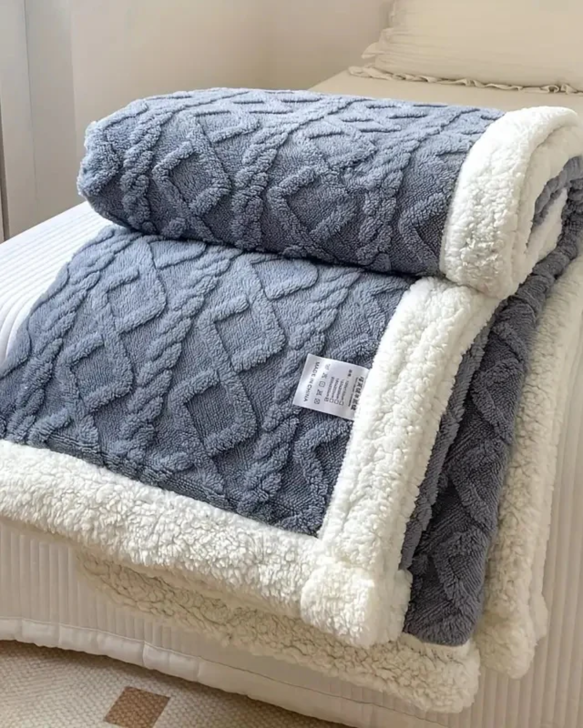 Velvety Soft Throw Blanket with Subtle Striped Design