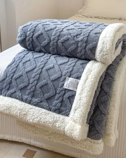 Velvety Soft Throw Blanket with Subtle Striped Design