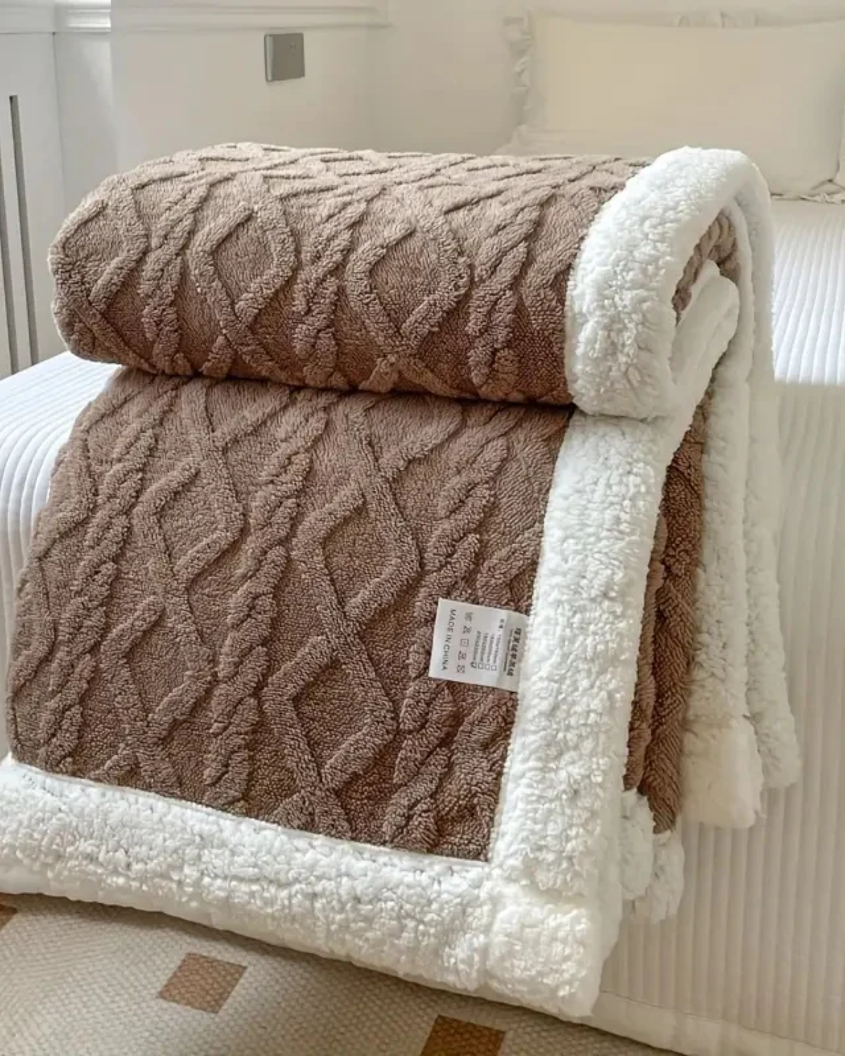 Velvety Soft Throw Blanket with Subtle Striped Design
